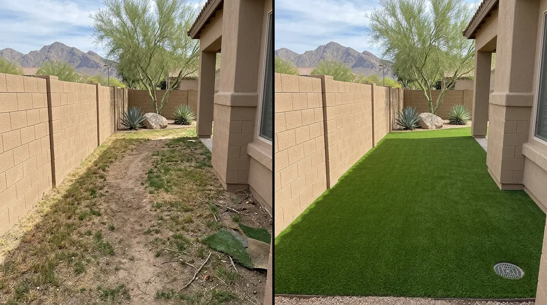 Result artificial grass installation in Scottsdale - Scottsdale Turf Installation