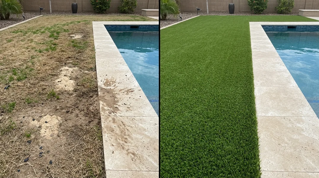 Result artificial grass installation in Scottsdale - Scottsdale Turf Installation